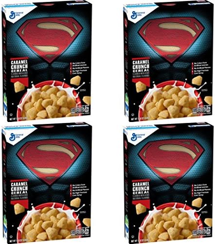 General Mills Cereals Superman Caramel Crunch Cereal, 11.8 Ounce (4 boxes)