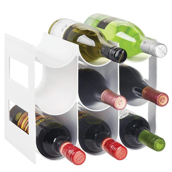 Mdesign Plastic Free Standing Water Bottle And Wine Rack Storage