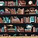 44'' Wide Timeless Treasures Library of Cats Stripe Black Fabric By The Yard