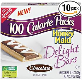 100 Calorie Packs Honey Maid Delight Bars, Chocolate, 6-Count Bars (Pack of 10)