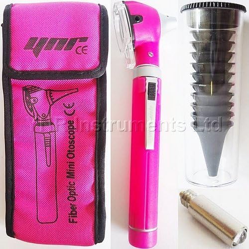 YNR England CE Otoscope Fiber Optic Medical Diagnostic Examination NHS CE Approved New (Pink)