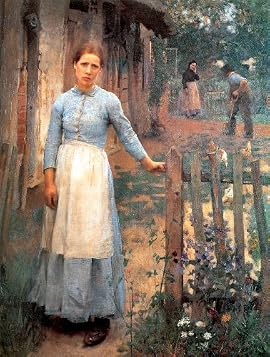 The Girl at the Gate George Clausen Art Print