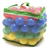 100 Phthalates Free Play Ball w/Mesh Tote: Red, Yellow, Blue, and Green
