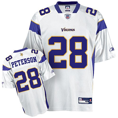 Reebok Minnesota Vikings Adrian Peterson Youth Replica White Jersey Medium