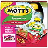 Mott's Snack & Go Strawberry Applesauce, 3.2 oz pouches (Pack of 24)