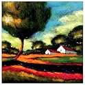 Tuscan Home II Original Hand-Painted Oil on Canvas by Leona Teodora- 32x32"