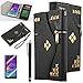 ULAK Note 4 Case,Galaxy Note 4 Case, Synthetic Leather Flip Cover with Foldable Card Slots for ID.Credit Cards - Fashion Metal Zipper Studded Purse Design Flip Case for Samsung Galaxy Note 4 (Black)