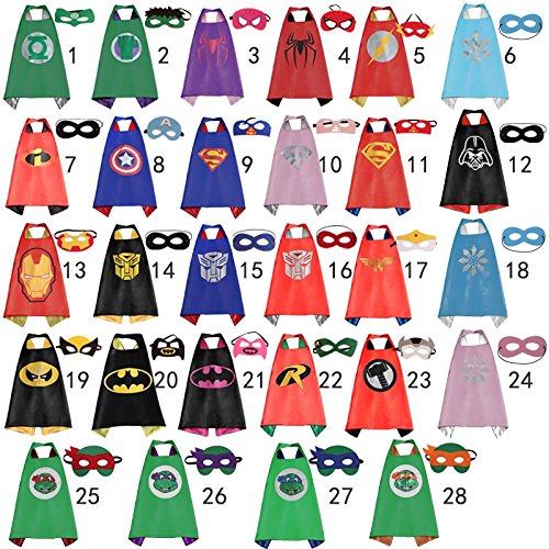 Kids Capes Superhero and Princess Cape and Mask Sets, Great for Dressing Up
