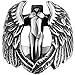 Men's 316L Stainless Steel Large Cross Angel Wing Unisex Ring Band Vintage Gothic Punk Biker Silver Black