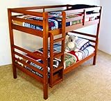 Boomerang-Twin Over Twin Ranch Style Solid Wood Bunk Bed Pecan Color