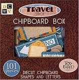 Diecuts With A View Chipboard Embellishments Boxed Travel Shapes and Letters, Textures 101Pieces