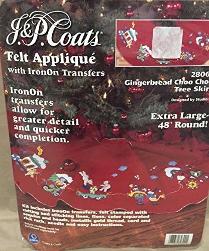 Gingerbread Choo Choo Christmas Craft Felt Applique Tree Skirt Kit 28067