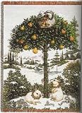 Partridge in a Pear Tree Woven Throw Blanket