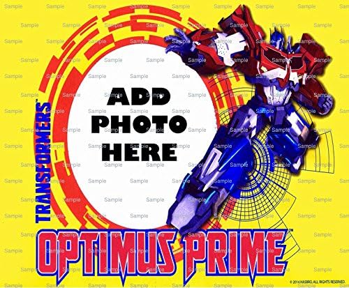 8 Inch Round Cake -Transformers Optimus Prime - Edible Photo Frame Cake Topper - D9992