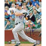 Steiner Sports MLB Jeff Francoeur NY Mets Grey Jersey Swing Vertical Autographed 8-by-10-Inch Photograph