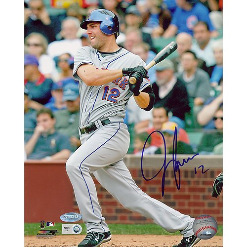 Steiner Sports MLB Jeff Francoeur NY Mets Grey Jersey Swing Vertical Autographed 8-by-10-Inch Photograph