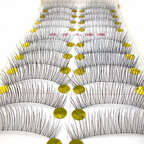 New Stylish Long Thin Black 10 Piars Natural False Eyelashes with Free fashion eye cream