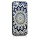 MOLLYCOOCLE Painted Series PC Case Beige Totem Flower Pattern Cover Dark Blue Skin Shell for iPhone 5 5S 5G