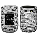 Black Zebra Skin Diamante Protector Cover for RIM BlackBerry 9670 (Style)
