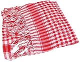 Red / White Arab Keffiyeh Scarf Shemagh Keffiyah