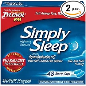 Simply Sleep Nighttime Sleep Aid, 48 Caplets Boxes (Pack of 2)