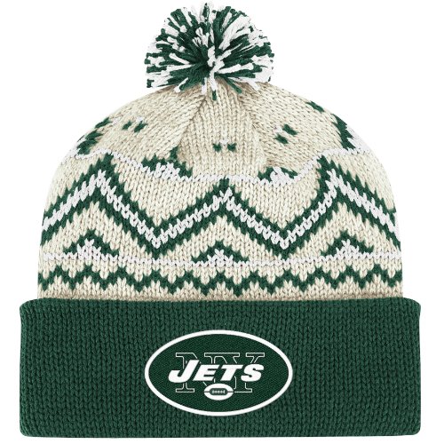 NFL Men's End Zone Cuffed Pom Knit Hat - KD80Z (New York Jets, One Size Fits All)
