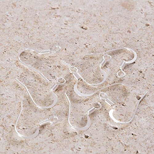 Hobium 10 Pieces Shining Earring Hook , Silver Color
