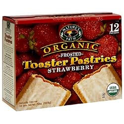 Nature's Path Organic Toaster Pastries, Frosted Strawberry, 12-Count Boxes (Pack of 6)