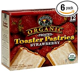 Nature's Path Organic Toaster Pastries, Frosted Strawberry, 12-Count Boxes (Pack of 6)