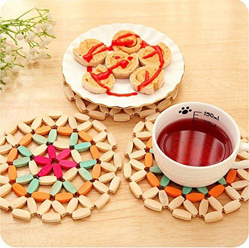 Multifunction Coasters Table mat,Table Protect Insulation Mat,Bamboo Material Easy to Clean, Durable Placemat(Style2)