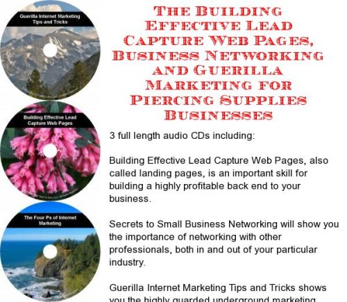 The Guerilla Marketing, Building Effective Lead Capture Web Pages, Business Networking for Piercing Supplies Businesses