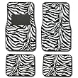 Zebra Black & White Carpet Car Floor Mats