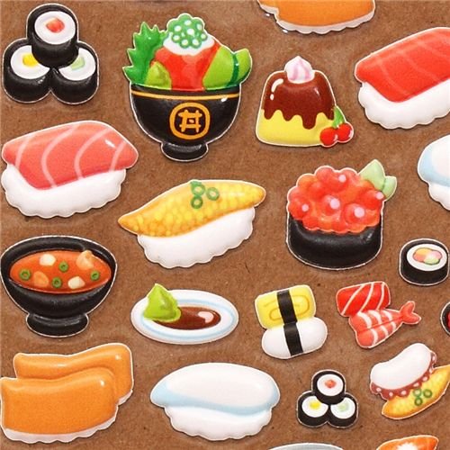 Imagen principal de Divertido set de pegatinas blanditas 3D librito sushi