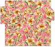 Durable Hand Woven 100% Cotton Silk Screen Pink Floral Print Tablecloth 60x60