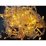 Autolizer 100 LED YELLOW Fairy String Lights Lamp for Xmas Tree Holiday Wedding Party Decoration Halloween Showcase Displays Restaurant or Bar and Home Garden - Control up to 8 modes