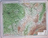 MAP FRANCE ATLAS PARIS DIJON TROYES GEOGRAPHY c1922