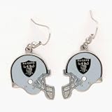 Oakland Raiders Enameled NFL Team Helmet Logo Dangle Earrings