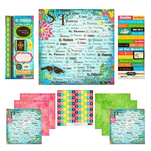 Scrapbook Customs Themed Paper and Stickers Scrapbook Kit, St. Thomas Paradise