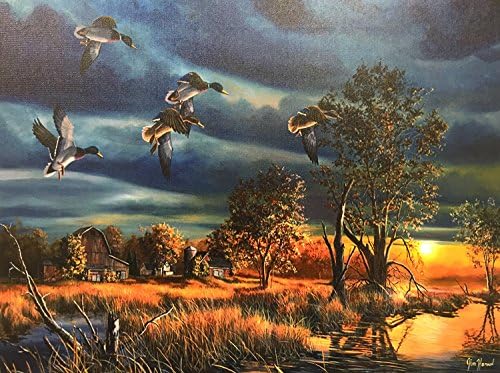 Ducks Returning at Sunset LED Canvas