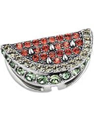 Lori Bonn "Melon-dramatic" Red Leather Toggle Charm Bracelet With Watermelon Charm