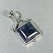 Silver Plated Flourite Square Frame Pendant - Ladies Necklace Charm with Mineral Stone (1.25 inch)