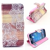 ZZQ Flip Case for Samsung Galaxy S4 Mini, Painted Fashion Style Wallet Book Case Magnetic Design Flip Folio PU Leather Cover Case With Soft TPU Stand Case With Card Slot Cover Skin for Samsung Galaxy S4 Mini I9190 - The fine pattern