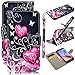 Galaxy S6 Case, WeLoveCase PU Leather Color Print Folio Cover with Wallet Function/Kickstand/Wrist Strap Design/Credit Card Holder for Samsung S6 * One Stylus Pen - Heart