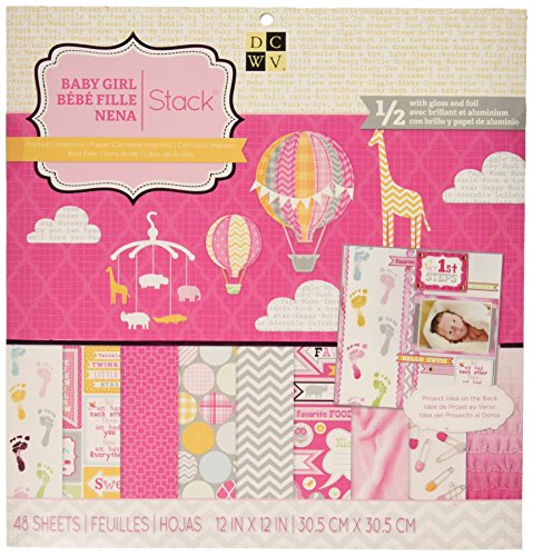 Diecuts With A View Paper Stack, 12 by 12-Inch, Baby Girl
