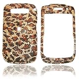 Blackberry 8900 Javelin Genuine Swarovski Crystal (7ss) Leopard Design Faceplate Cover Case