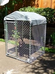 Lucky Dog 4-by-4-by-6 Foot CL64410 Hi-Rise Chain-Link Deck/Patio Kennel
