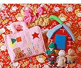 布絵本MY QUIET BOOK ベア ピンク&布のプレイハウス赤ずきんちゃん  おまけ付きルームシューズ　☆クリスマスギフトセット