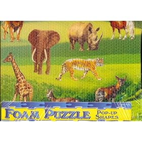Foam Puzzle - Pop-Up Shapes (Safari Animals) by