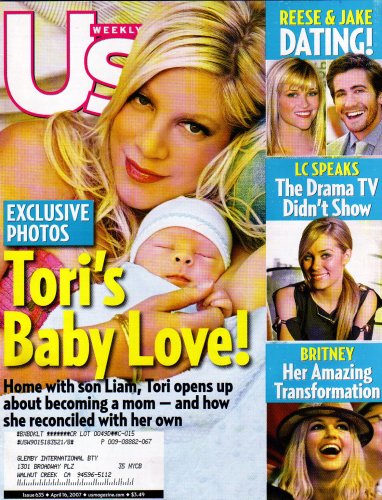 Tori Spelling Cover Us Weekly Magazine April 16, 2007