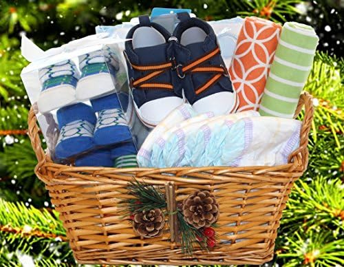 Baby Gift Set Basket for Newborn Filled with Quality Baby Items (Boy - Blue)